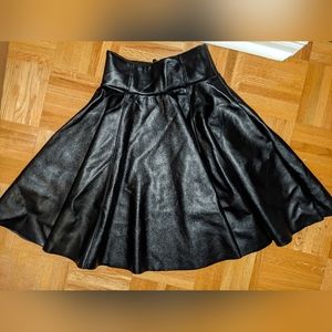 Blackmilk route 66 faux leather circle skirt